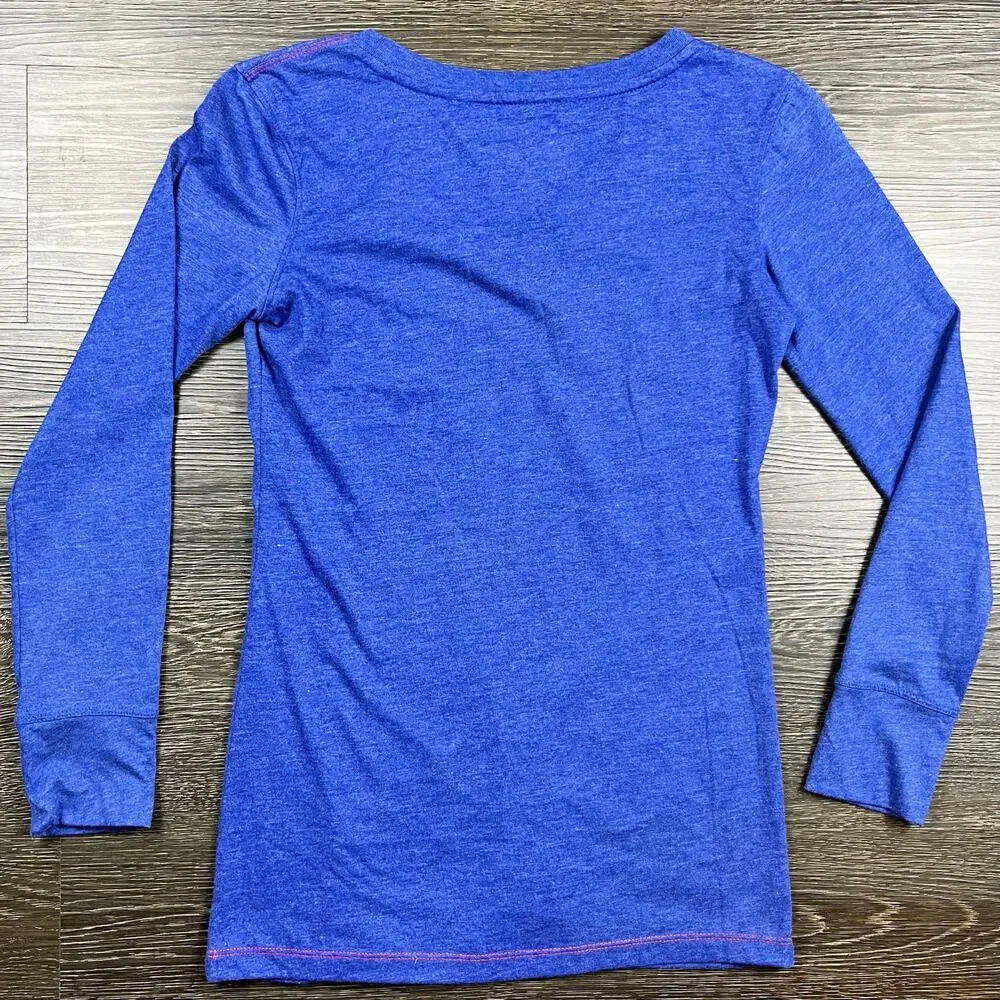 Women's‎ Coliseum KU Jayhawks along Sleeve Shirt Small Blue RockChalk NCAA